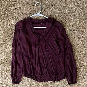 Maroon Front Tie Blouse